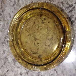 Vintage amber glass ashtray